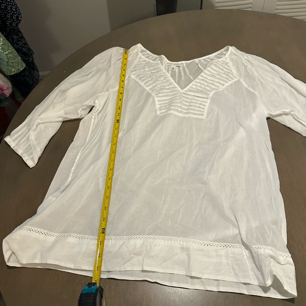 Banana Republic White Textured Blouse